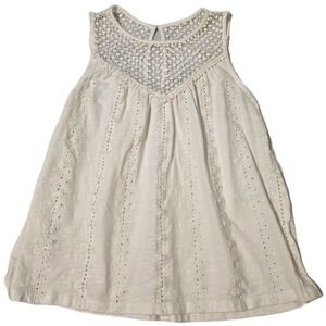 Lilly Pulitzer Aberdeen Eyelet Embroidered Tunic Tank Top Size Medium White